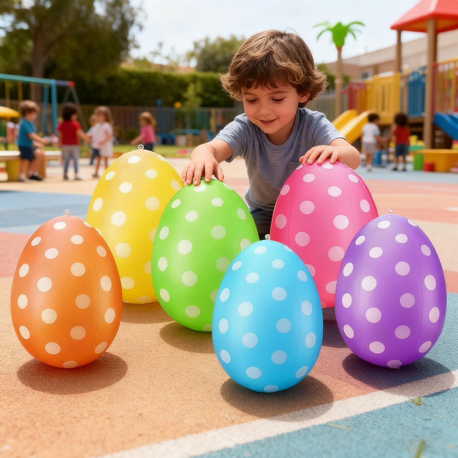 Kids Yard Toys - Inflatable Easter Eggs 6Pcs/set Easter PVC
