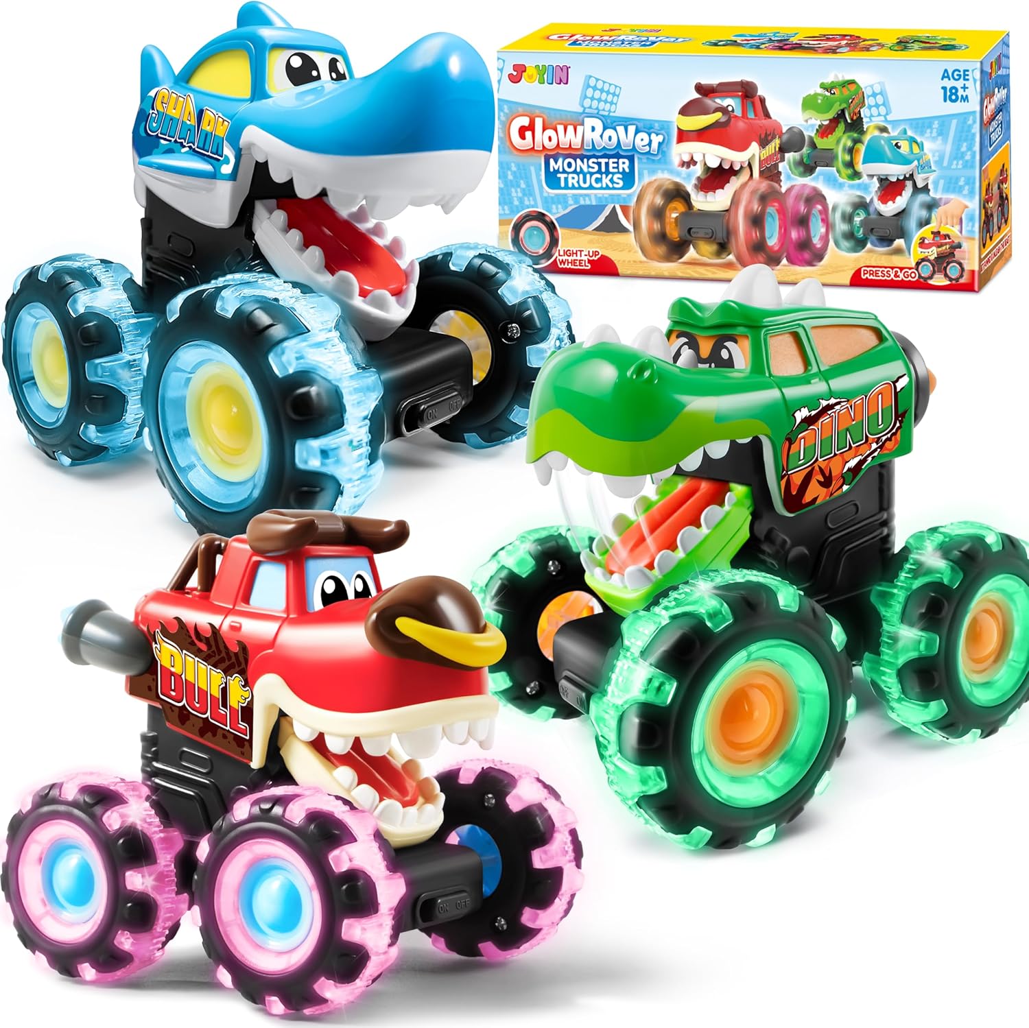Kids Toys Boys - JOYFY 3 Pack Monster Truck Toy
