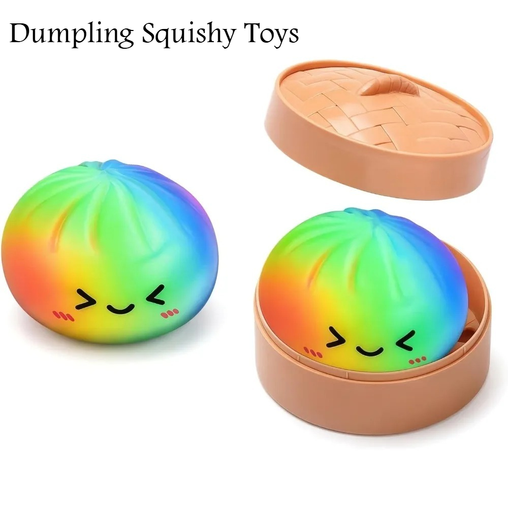 Kids Toys Basket - Rainbow Dumpling Squishy Toy TPR Slow