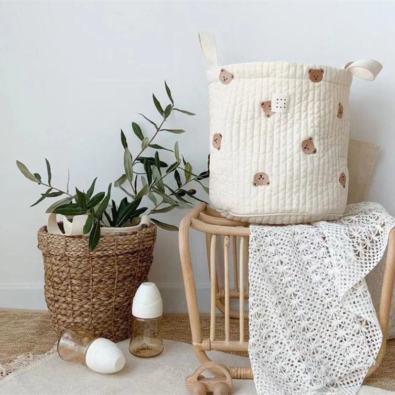 Cute Bear Embroidery Diaper Ba - Kids Toys Basket recension och pris