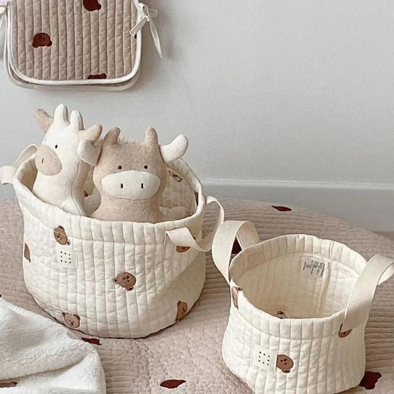 Cute Bear Embroidery Diaper Ba - Kids Toys Basket recension och pris