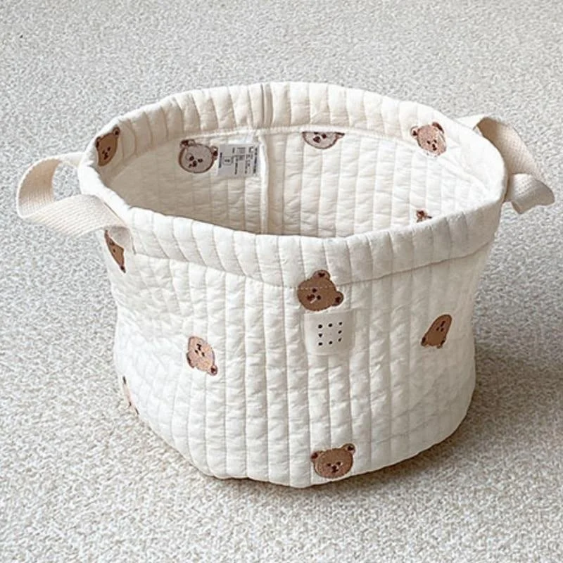 Cute Bear Embroidery Diaper Ba - Kids Toys Basket recension och pris