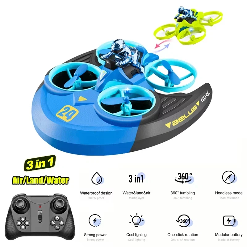 3-in-1 Land Air Sea RC Aircraf - Kids Toys Quad recension och pris