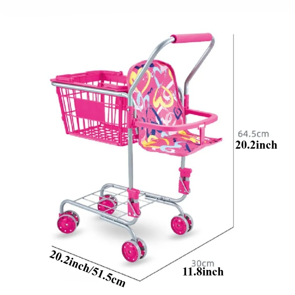 Baby Doll Shopping Cart for Gi - Kids Toys Basket recension och pris