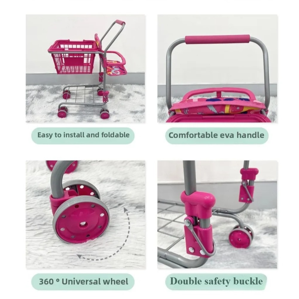 Baby Doll Shopping Cart for Gi - Kids Toys Basket recension och pris