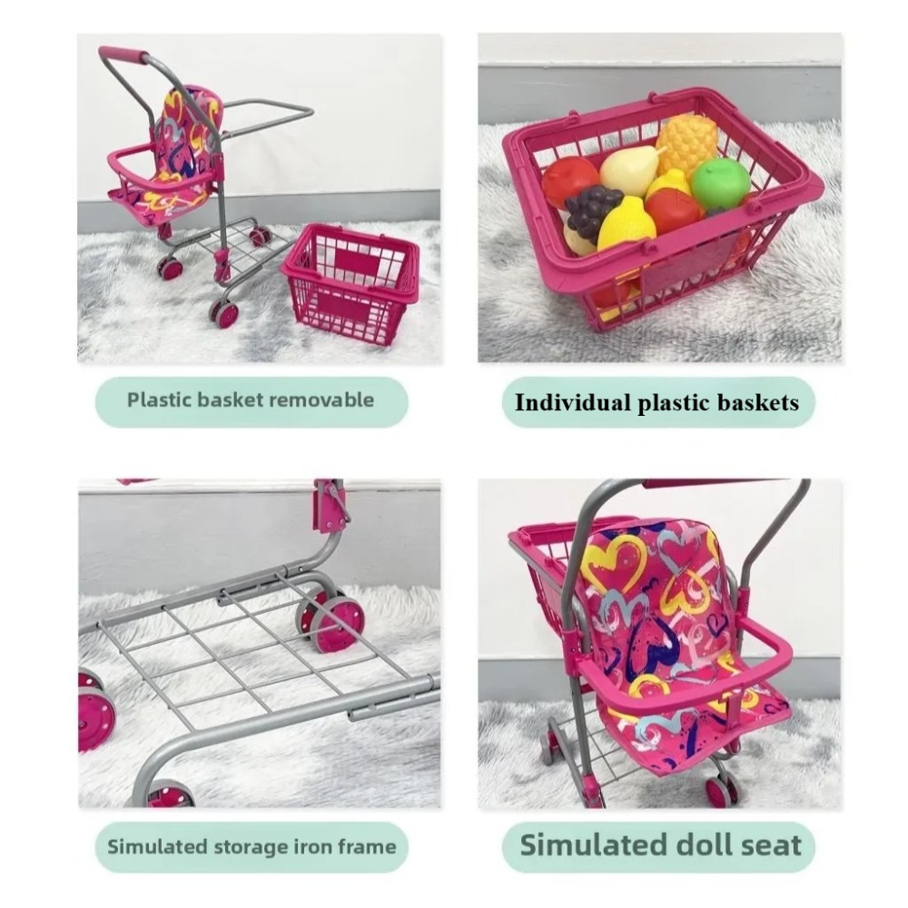 Baby Doll Shopping Cart for Gi - Kids Toys Basket recension och pris