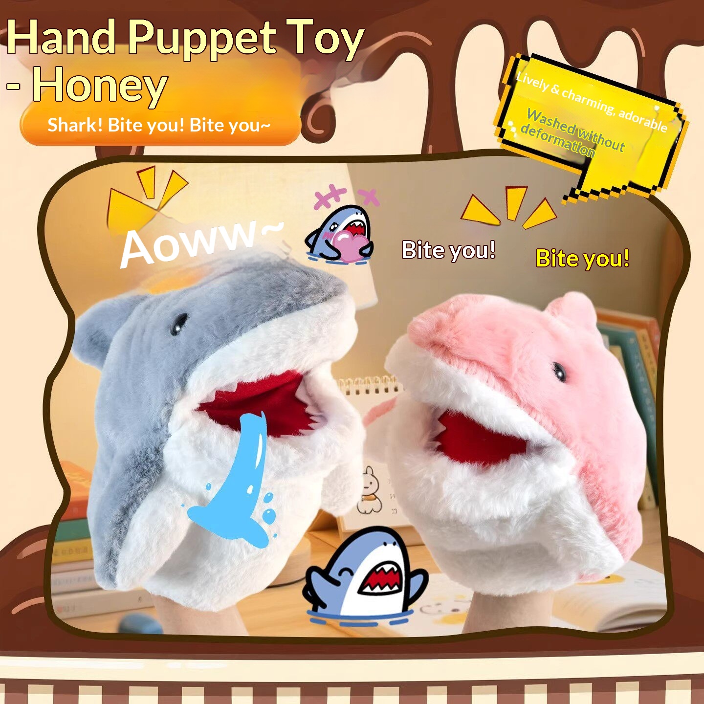 Shark Hand Puppet Plush Shark  - Kids Toys And Games recension och pris