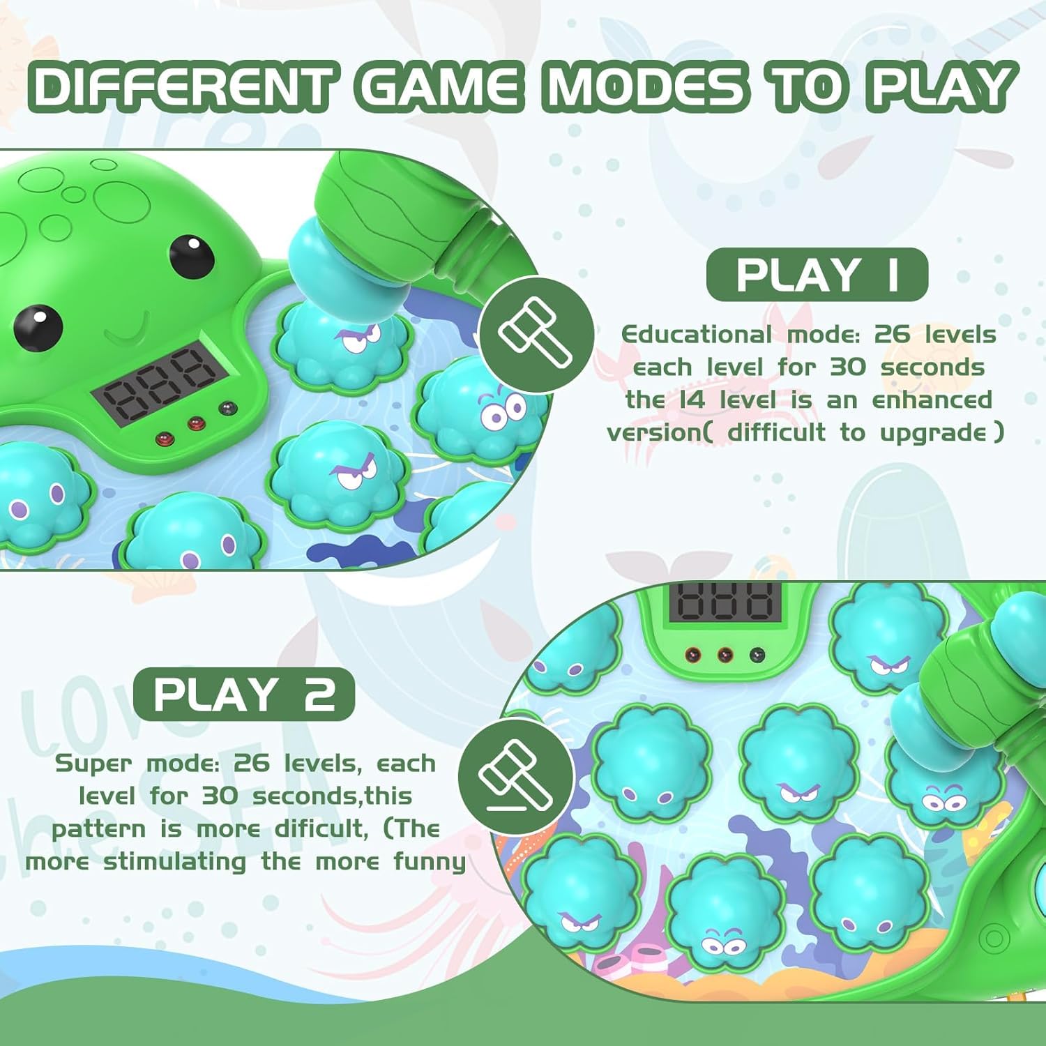 2Pcs Octopus Whack-a-Mole Toy  - Kids Toys 2 Year Old recension och pris